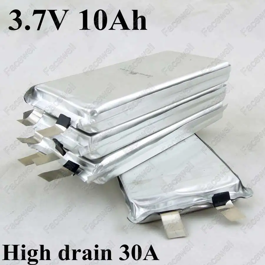 

10pcs 10Ah 3.7v lithium polymer battery 10000mah 30A Not 3.2v lifepo4 10ah For electric bike battery 36v 10ah pack diy 36v10ah
