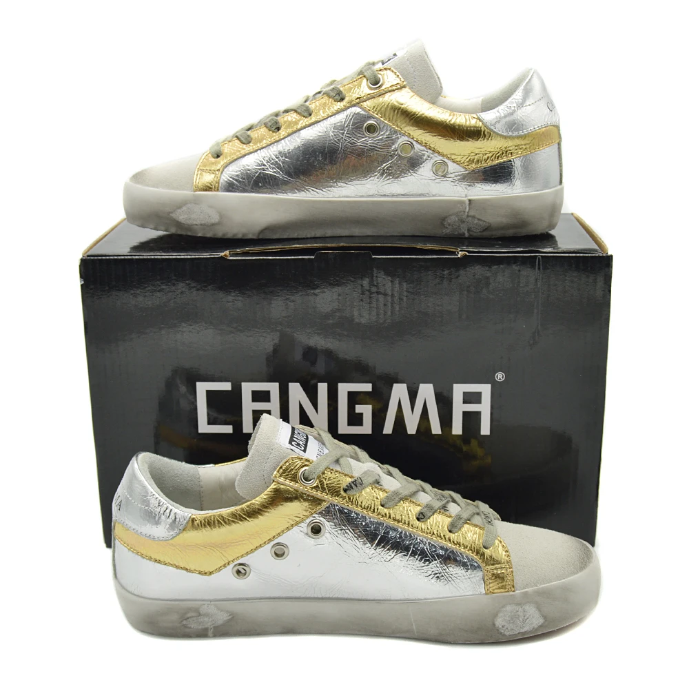 CANGMA/Мужская Дизайнерская обувь; сезон весна-осень; повседневная обувь; Цвет Серебристый; Мужская обувь из натуральной кожи; дышащие замшевые кроссовки известного бренда; обувь