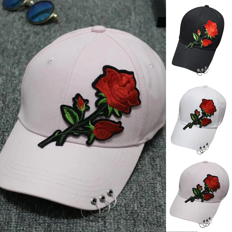 Распродажа, женская, мужская, пара, регулируемая, сотня роз, вышитая Повседневная бейсбольная кепка, крутая, Harajuku стиль, хип-хоп козырек, шляпа