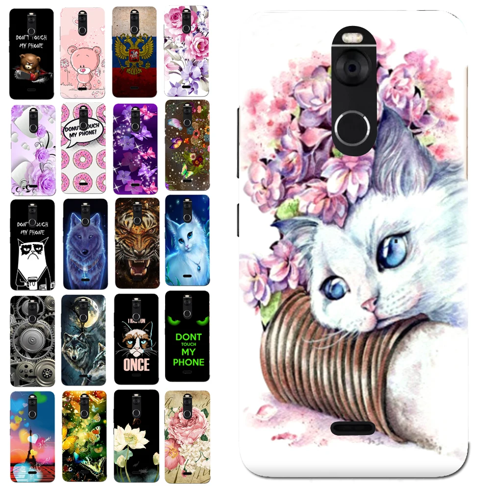 

Floral Recumbent Cat Pattern Back Cover For Fly FS520 Selfie 1 Animal Case Back Cover Bag TPU Print Cases Housing Phone Bag