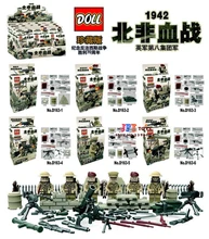 6pcs World War II North African Campaign United Kingdom Eighth Army Military building blocks bricks toys
