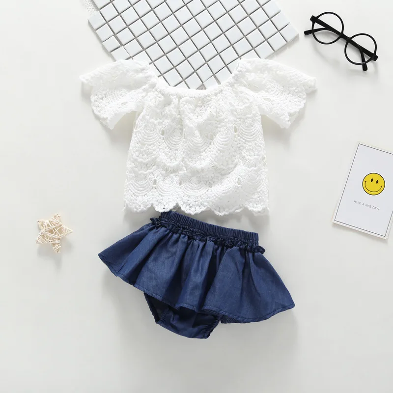 

Girls Summer Tops+Stripe Shorts Pants 2PCS 2019 outfits Toddler Kids Girl Beach Outfits Turn-down Collar Clothes T-shirt Vest