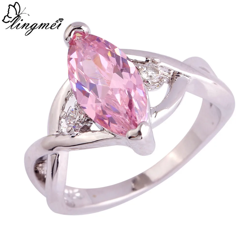 серебряное кольцо с розовым камнем