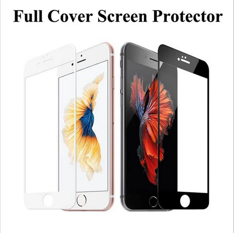 

CASPTM Full Cover Screen Protector For iPhone X 7 8 6 6S Plus 5S SE Tempered Glass Front Cover Protective Film Toughened Glass