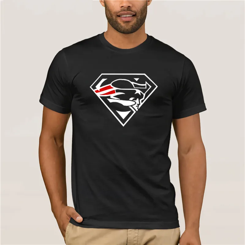 

Hot men's fun casual print T-shirt Super Patriots Superman New England Pats Fans Summer 100% Cotton Men's Sportswear T-shirts