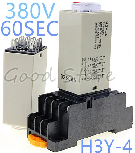 1 комплект H3Y-4 0-60Sec 380 V Реле времени контроллер задержки питания ST6P-4