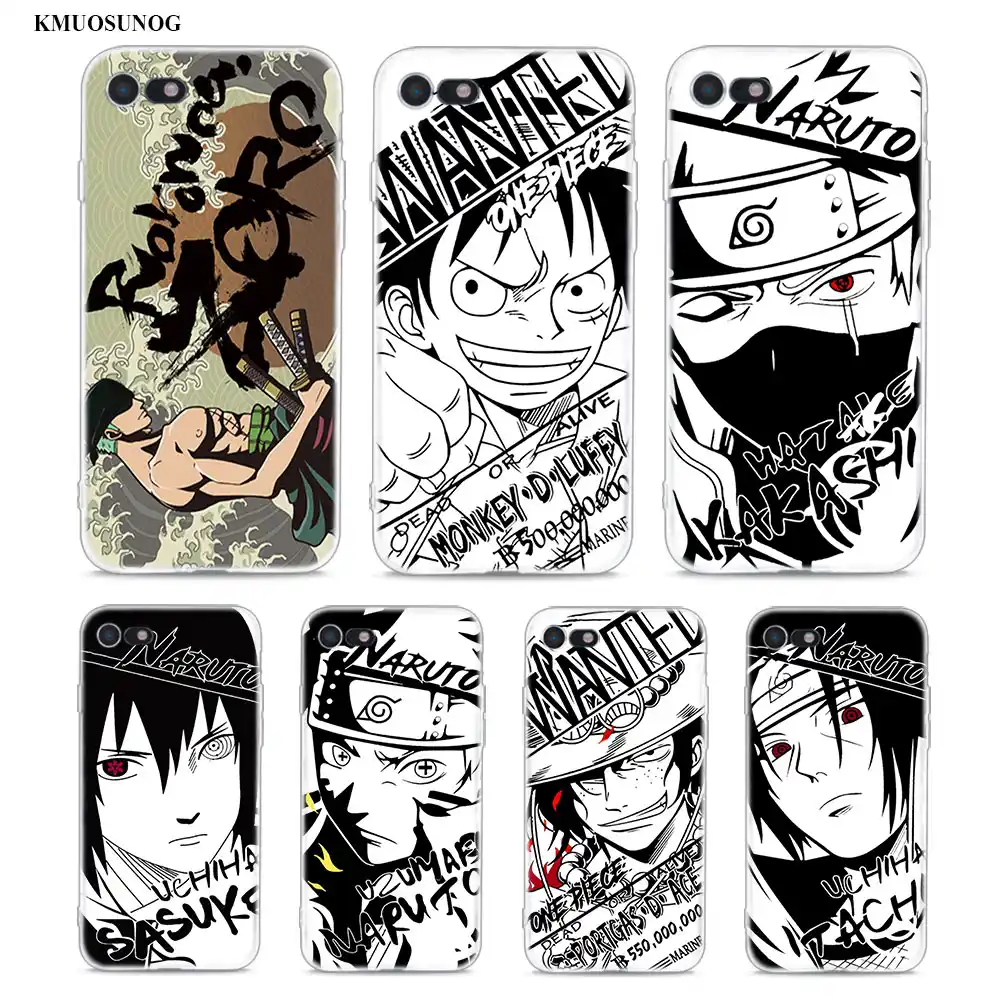 Cover Silicone Transparan Sketsa Kartun Naruto Satu Potong Untuk