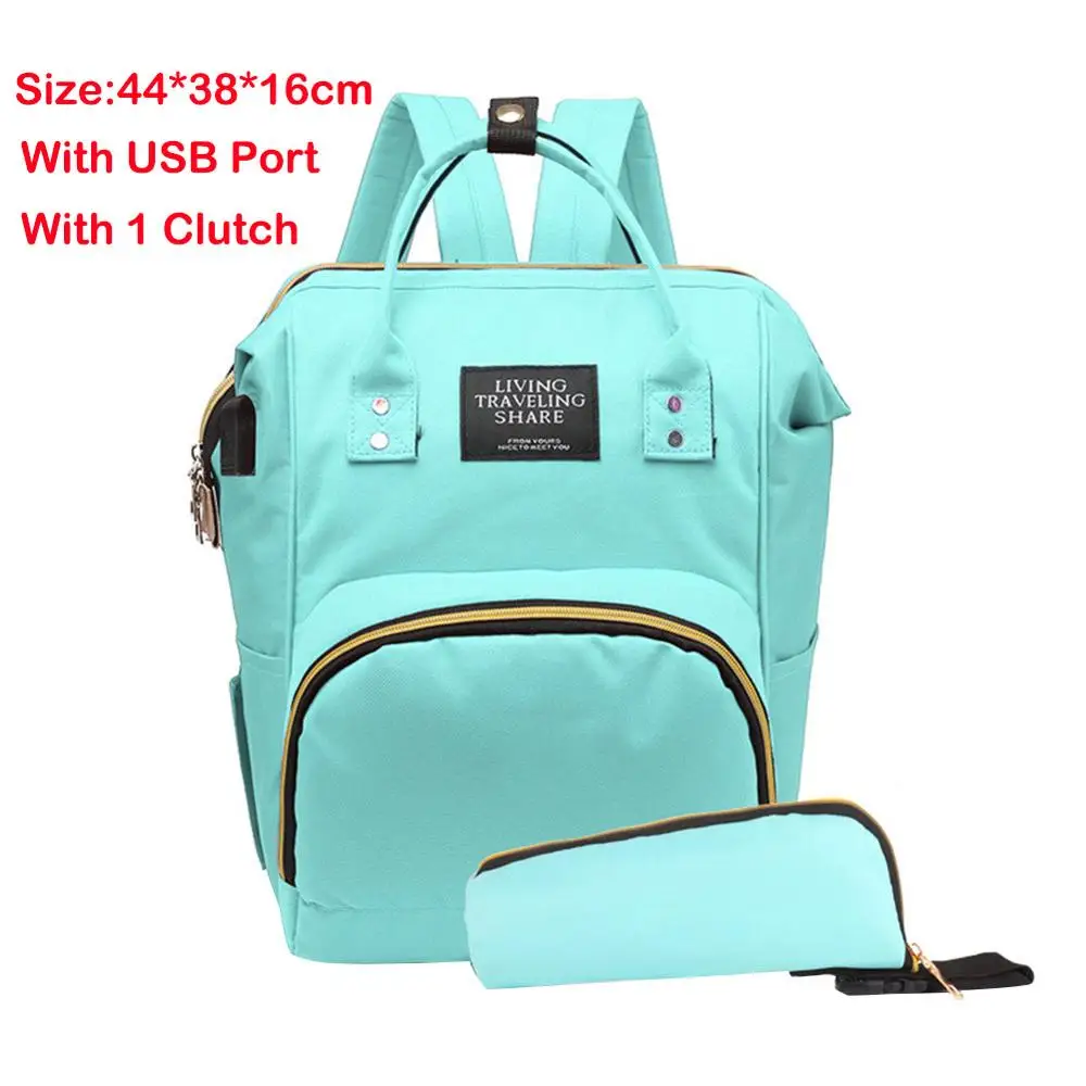 Сумка для детских подгузников с интерфейсом USB Большая емкость Водонепроницаемый Набор сумок для подгузников Мумия дорожный рюкзак для беременных кормящих сумки - Цвет: 255685.02