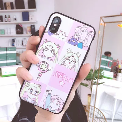 SAM S10 plus милый Сейлор Мун чехол для телефона для samsung Galaxy S10/S10e/S9 plus/S9/S8 розовая девушка мягкая задняя крышка Капа Coque - Цвет: As shown in