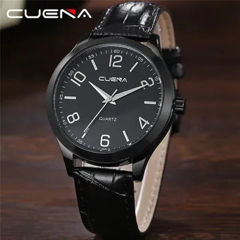 

2019 Hot Sale Luxury Fashion Faux Leather Military Mens Blue Ray Glass Quartz Analog Business Clock Watches montre homme