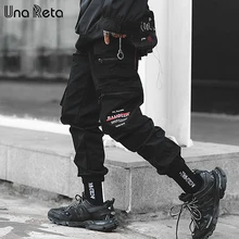 Una Reta, уличная одежда, мужские штаны, новинка, хип-хоп, на молнии, с карманами, брюки для бега, мужские, высокая мода, повседневные, с эластичной резинкой на талии, мужские спортивные штаны