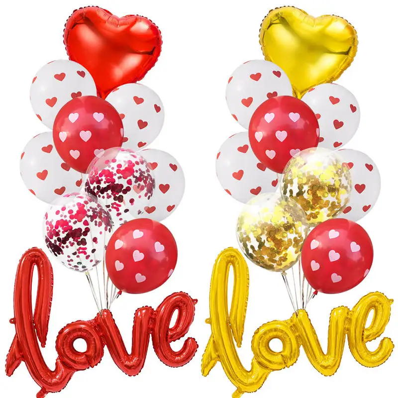 10 PCs Latex Confetti Balloon Valentine's Day Wedding Party Celebration