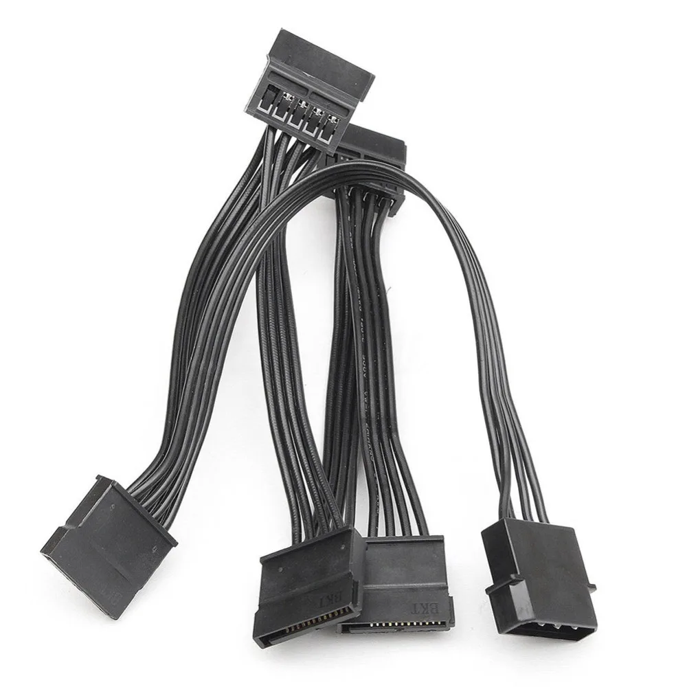 Zeadow 4 Pin Molex Male To 5X15 SATA Female кабель питания адаптер для нескольких HDD | Компьютеры и