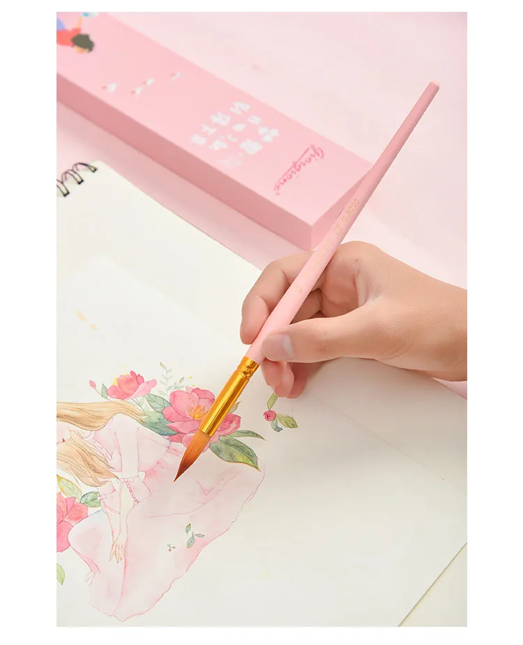 Sonho Perseguir Série Cabeça Redonda Náilon Paintbrush Suite Iniciante Adulto Profissional Desenho Arte Pintura Aquarela Escova Conjunto 7 Pçs 20 Pincéis de pintura