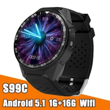 Смарт-часы RUIJIE S99C Android 5,1, Bluetooth, 3g, wifi, gps, sim-карта, сердечный ритм, умные часы с камерой МП, 1 ГБ, 16 ГБ, VS KW88