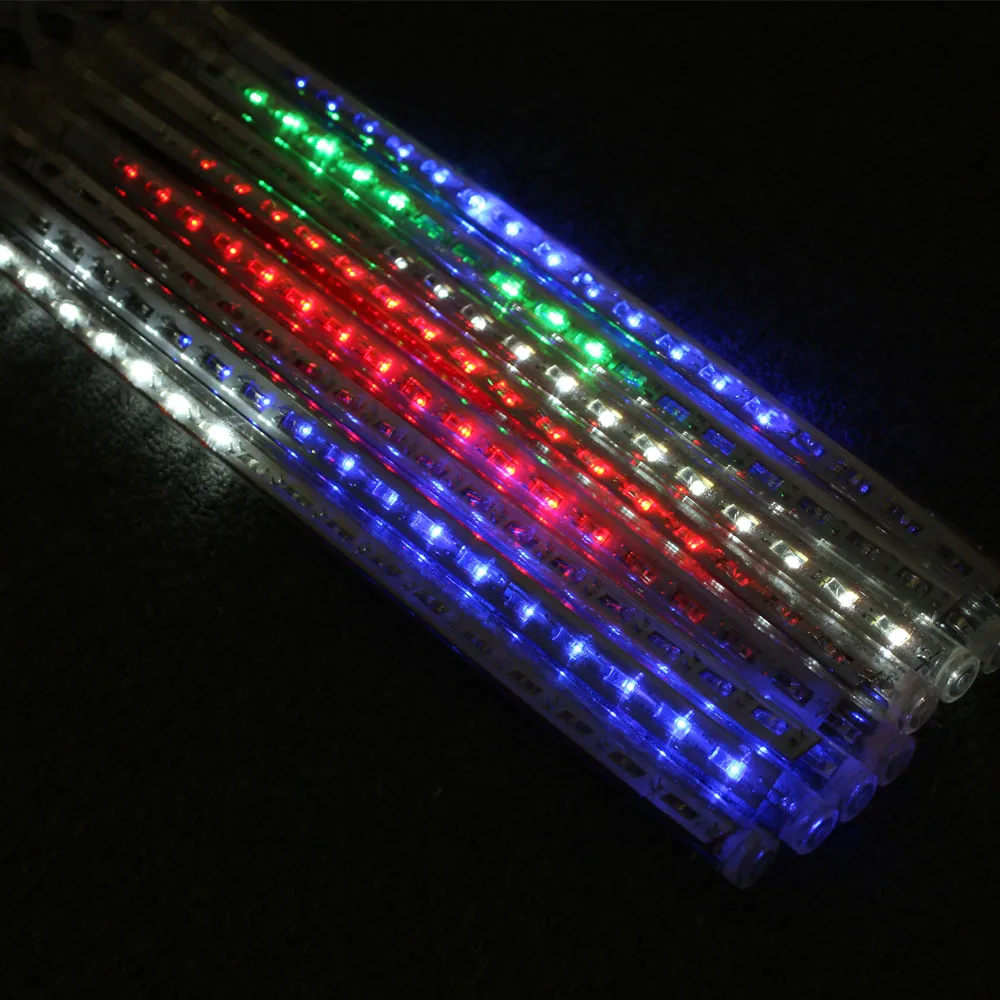 RGB 8 шт./компл. 20 см 30 см 50 см метеоритный дождь трубы струнный светильник светодиодный падающий снег рождественская елка светильник s Свадебная садовая лампа - Испускаемый цвет: RGB