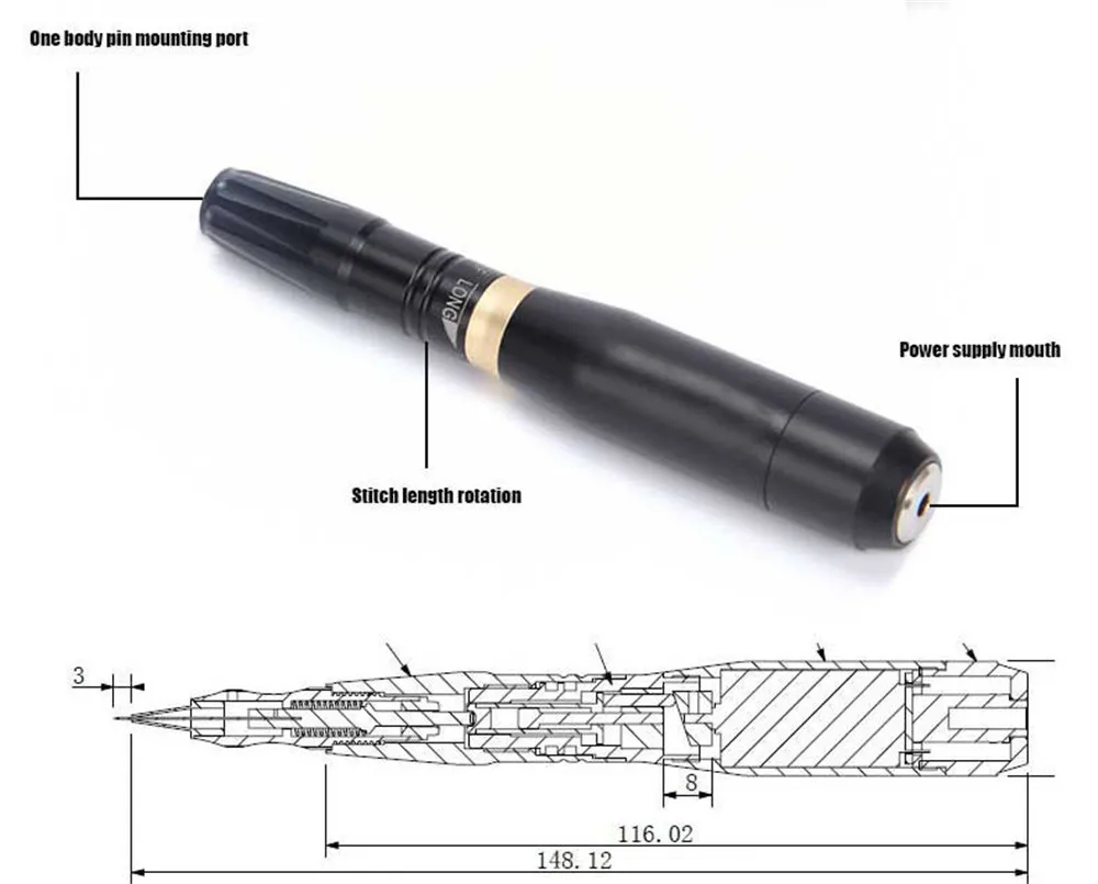 Biomaser Перманентный макияж машина 35000 об/мин мощная татуировочная ручка роторный пистолет машина для татуировки бровей губ черные татуировки принадлежности