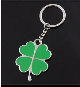 

100pcs/lot fedex fast unisex Stainless Green Leaf keychain woman man leaf key ring