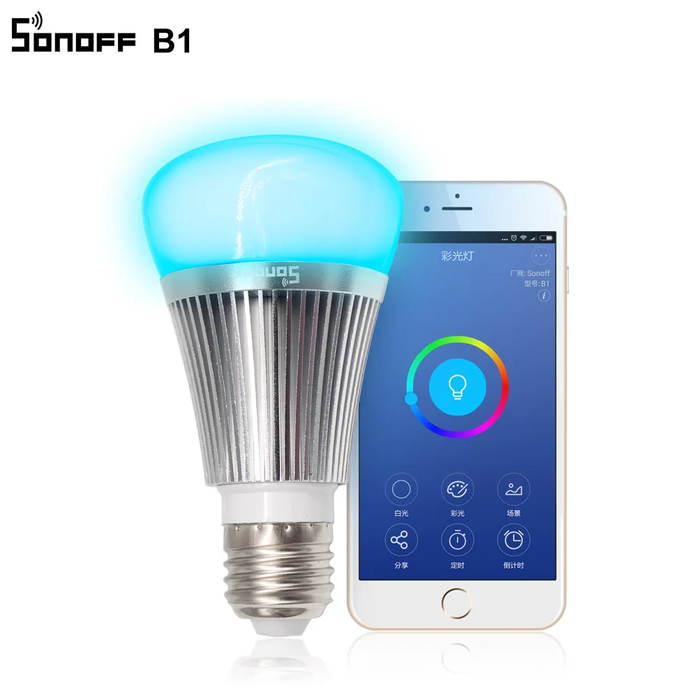 Sonoff B1 Smart Wifi Lampe E27 Dimmbare Bunte Led lampe RGB farbe Licht APP