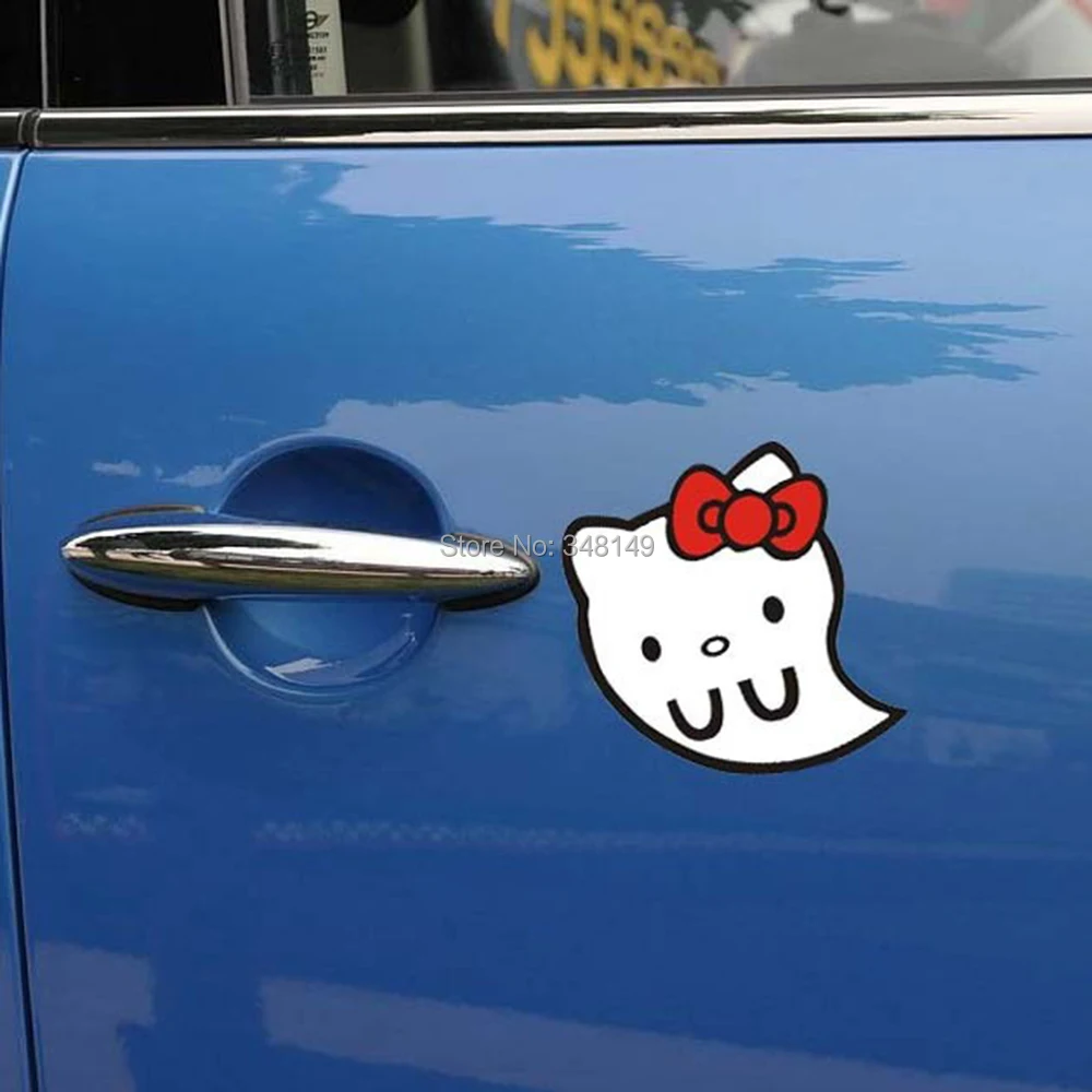 

Aliauto Car-styling Funny Devil Hello Kitty Car Stickers And Decal For Toyota Ford Chevrolet Vw Honda Hyundai Kia Lada Opel