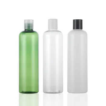 

(20pcs)300ml white/clear/green round plastic empty cosmetic packaging travel bottles 300ml with disc top cap