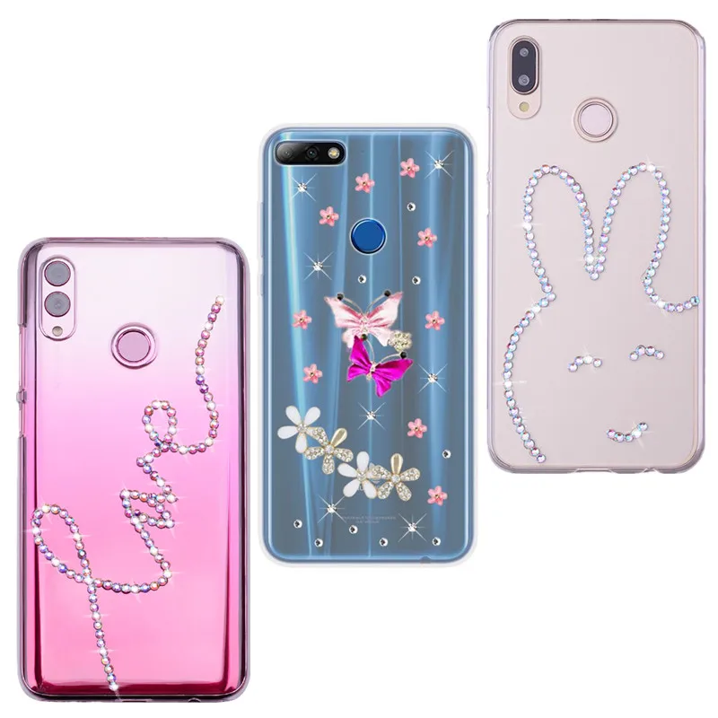 

3D crystal Clear Case Funda For Huawei Y6 Prime 2018 Y7 Y9 2019 Butterfly Cover For Huawei P20 Pro Honor 9 10 lite Phone case