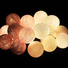 Светодиодный Сказочный светильник-гирлянда кофе/белый/кремовый/розовый ватные шарики Guirlande Lumineuse Luces рождественские гирлянды праздничный светильник s Decorac