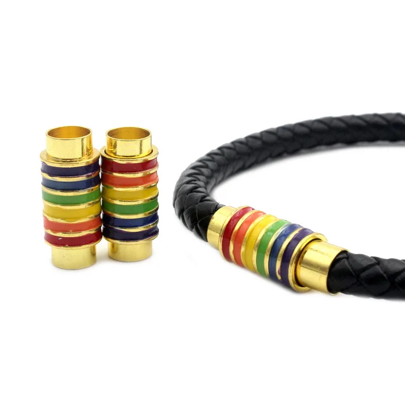

Pack 2 Hand Painting Magnetic Clasps for Women Bracelet Making 6mm Colorful Clasps and Closure for DIY Bracelet Jewelry