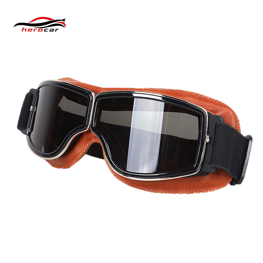 Cool Vintage Motorcycle Goggles Men Retro Pilot Aviator Motorbike
