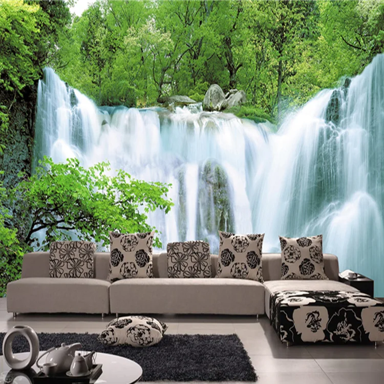 

Custom living room sofa TV background wallpaper 3D stereoscopic large mural fabric wall paper modern fashion Falls home decor