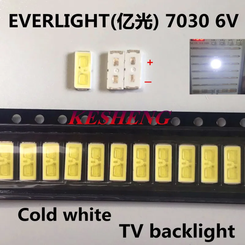 EVERLIGHT части светодиодный 7030 светодиодный подсветка ТВ высокой мощности 1 Вт 6 в светодиодный холодный белый подсветка для светодиодный ЖК-Телевизор подсветка применение 1000 шт