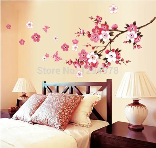 Pink Flowers Erfly Bathroom Decor Removable Large Wall Stickers Pink Flowers Erfly Bathroom Decor Removable Large Wall Stickers Princess Love Room Decoration Art Poster Mirror Decals In From Home