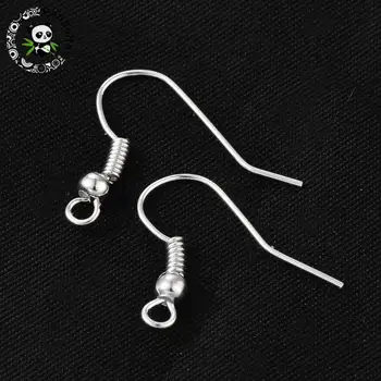 

5000pcs Wholesale Silver Color Earring Hooks Jewelry Findings Size: about 18mm long, 18mm wide, 0.8mm thick, hole: 2mm