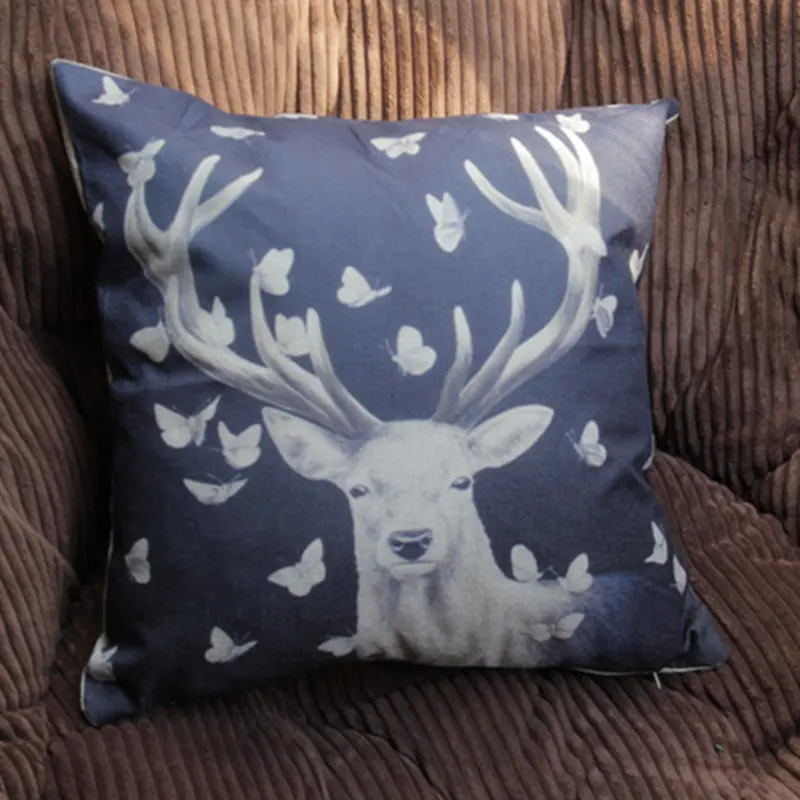 Kiwiberry Christmas Tree Retro Cushion Cover New Year Print Cotton Linen Pillowcase For Home Decoration Accessories Sofa Seat