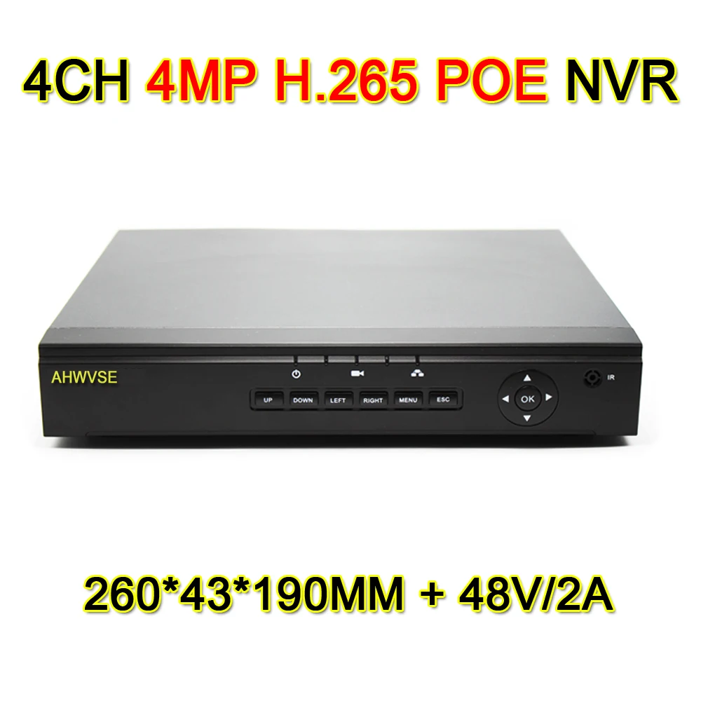

Free Shipping H.265 4MP POE NVR 4CH 8CH Network Video Recorder 8 Channel POE NVR with 48V Power Supply