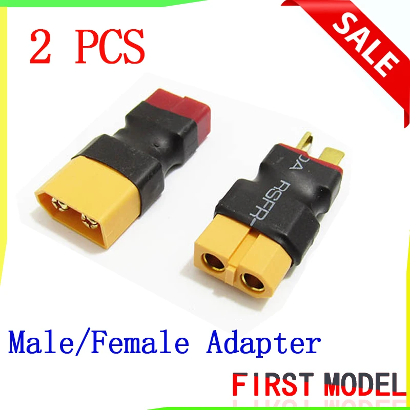 

2PCS XT60 Male To Deans Plug Female T Connector Adapter or XT60 Female to T Dean Male Plug for Car Plane Lipo Battery Charger RC