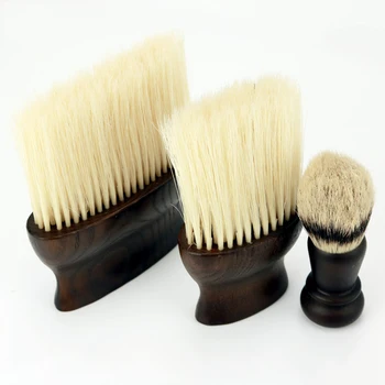 

High Quality wood handle Neck Brush Barber Dust Hair Cleaning Brush Hairdressing Tools Hair Remover Neck Brush Hair Styling