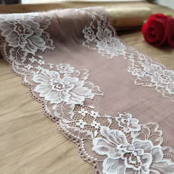 

5yard Flower Pattern Grey Pink 22CM Width Beautiful Elastic Lace Trims Ribbon Stretch Lace Trim Sewing Craft DIY Garment
