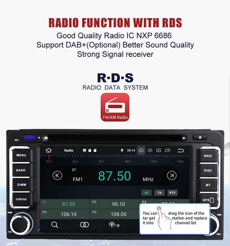 Best KANOR Octa Core RAM 4+32G 2 Din Android 8.0 Car Audio Stereo Radio DVD Player For Toyota Universal RAV4 Corolla Camry Hilux 3