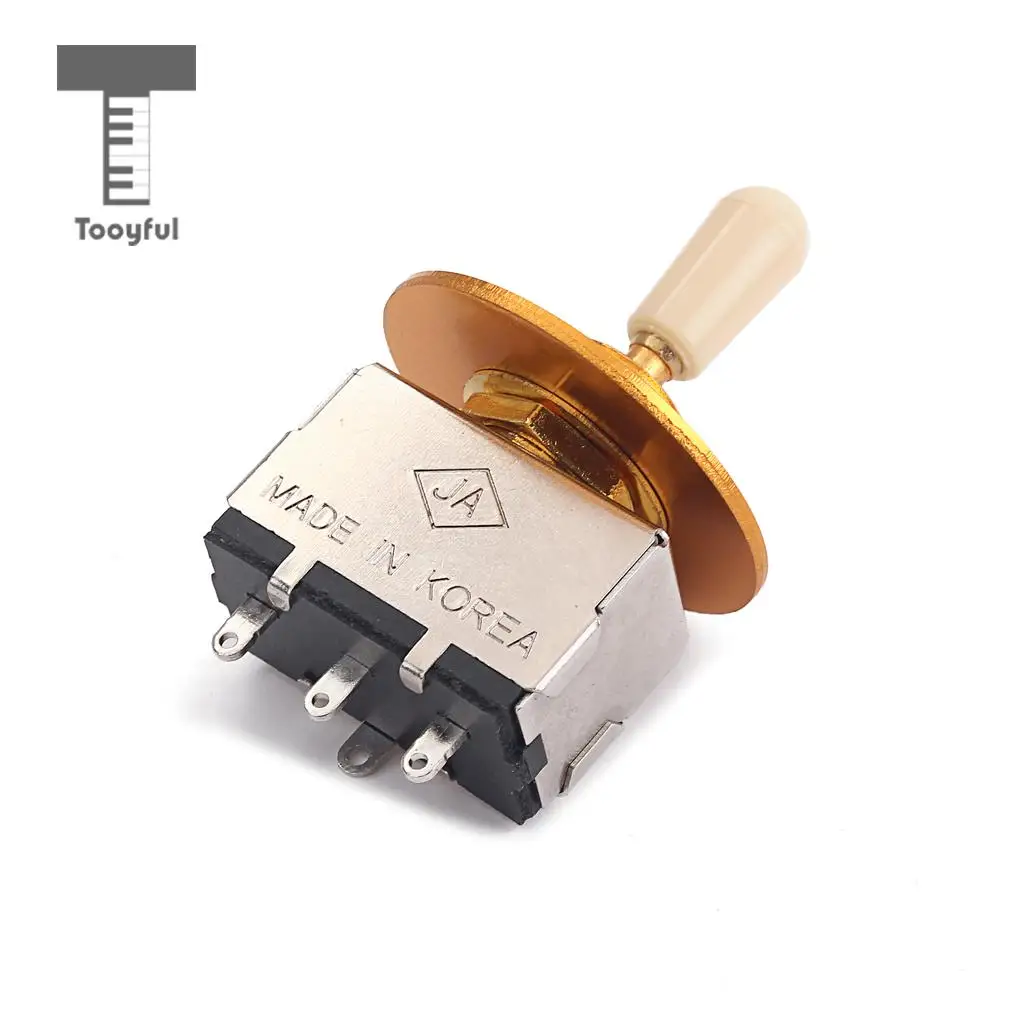 Tooyful 3 Way Toggle Switch Pickup Selector with Cream Knob & Guitar Switch Washer Ring Plate for LP SG Electric Guitar