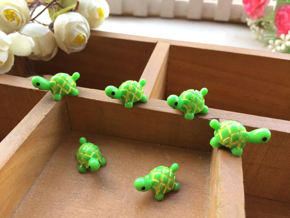 10 шт. зеленая черепаха миниатюры сказочный сад Террариум Декор полимерное