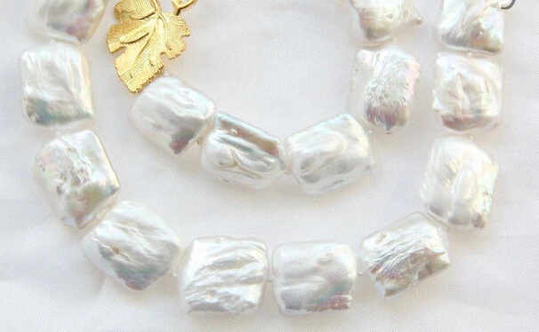 

HOT N235 stunning big 22mm baroque white freshwater cultured pearl necklace