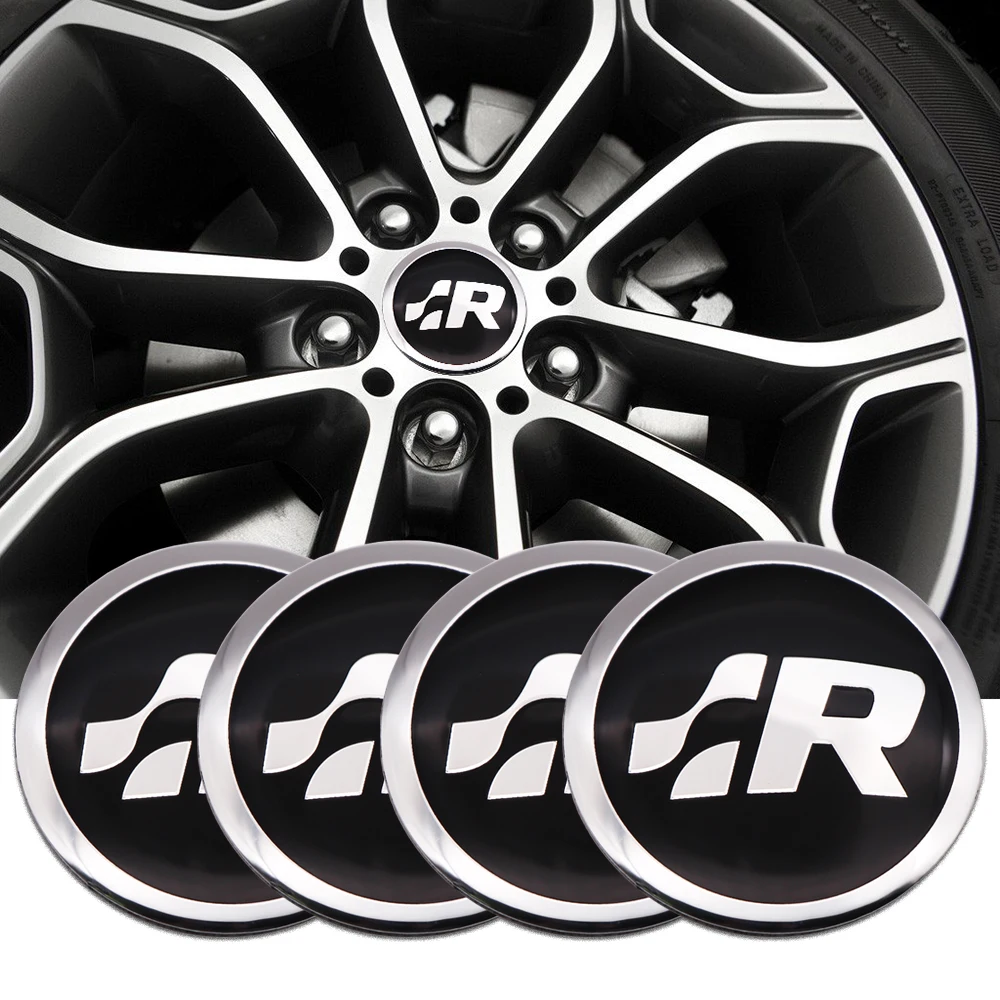 4 шт. 56 мм R SR логотип автомобиля рулевое колесо знак центр Стикеры для VW Volkswagen Golf