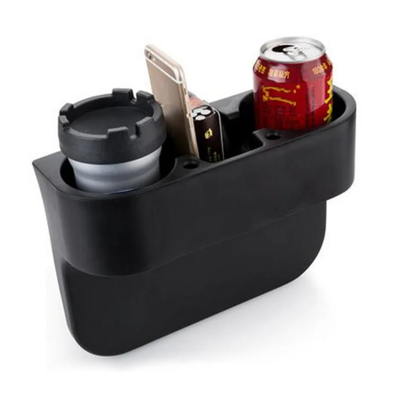 

Multifunction Vehicle Seat Cup Cell Phone Drinks Holder Eco-Friendly Black Plastic Organizer Glove Box for Car Accessories