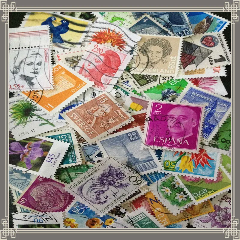 

100 pcs/lot postage stamps Good Condition Used With Post Mark From All The World Stamps Brand