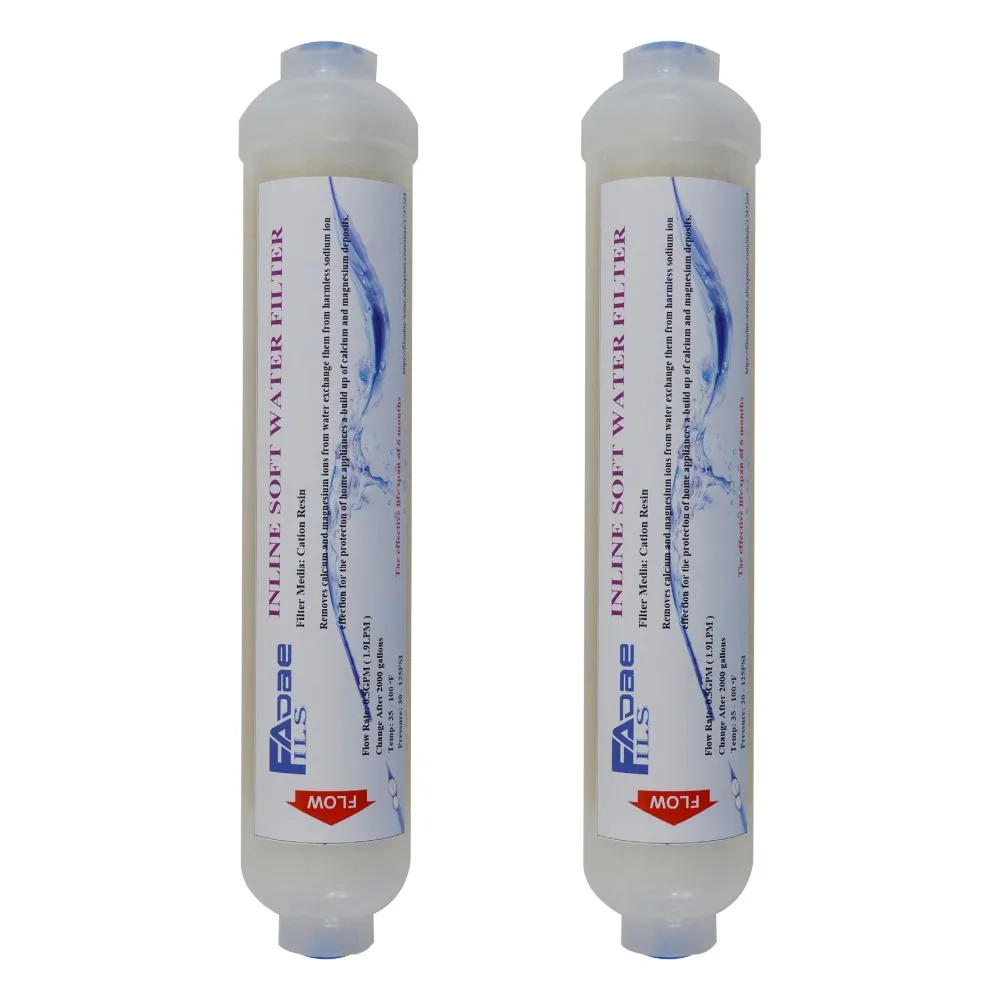 

2 PACK Softener Water 10"x2" Inline Clear Resin Water Filter Cartridge with 1/4" NPT Female