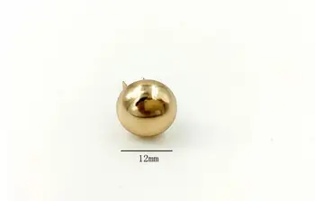 

12mm High quality gold round foot nail for bags, handcase, Rivet for bags, purchase, clothes, shoes, bag accessories