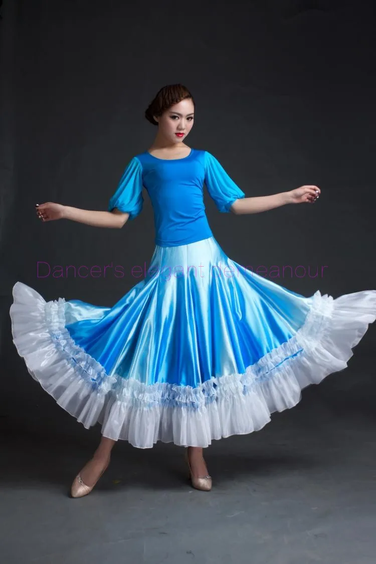 Бальных танцев костюмы пикантные старший марли бальных танцев длинная юбка для женщин бальных танцев конкурс юбки