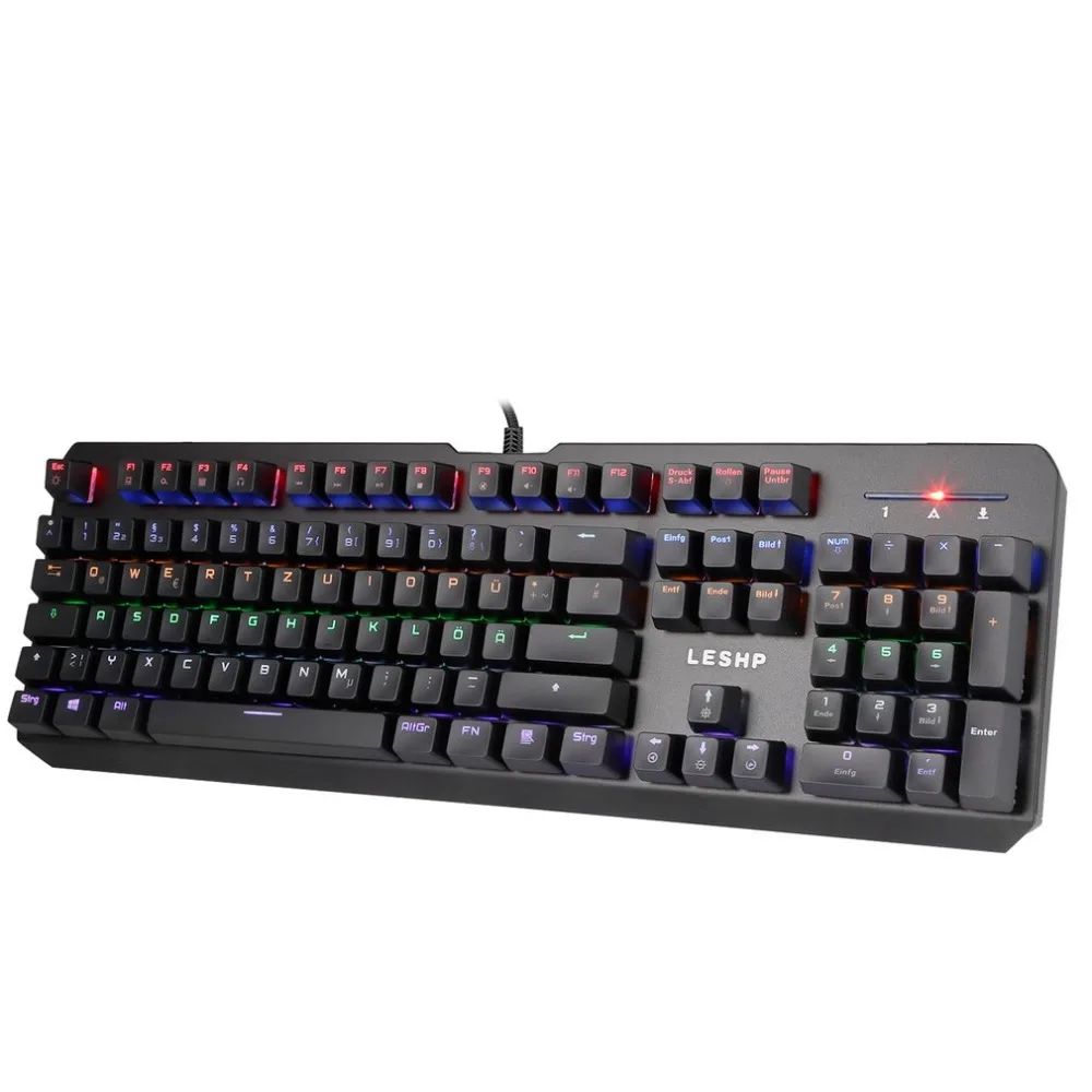 

USB Interface Adjustable Brightness & Frequency 6 Backlight Modes Wired Mechanical Multimedia Game Gaming Keyboard