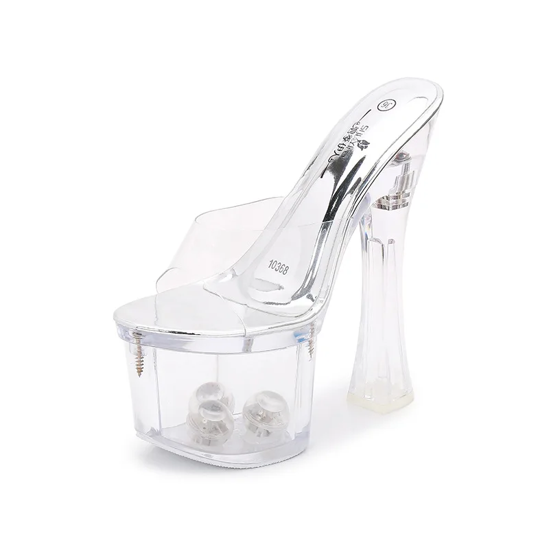 

Transparent Women Sandals High Heels Summer Shoes Open Toe Heels Crystal Sexy Lady Platform Sandals PVC Slippers Pumps